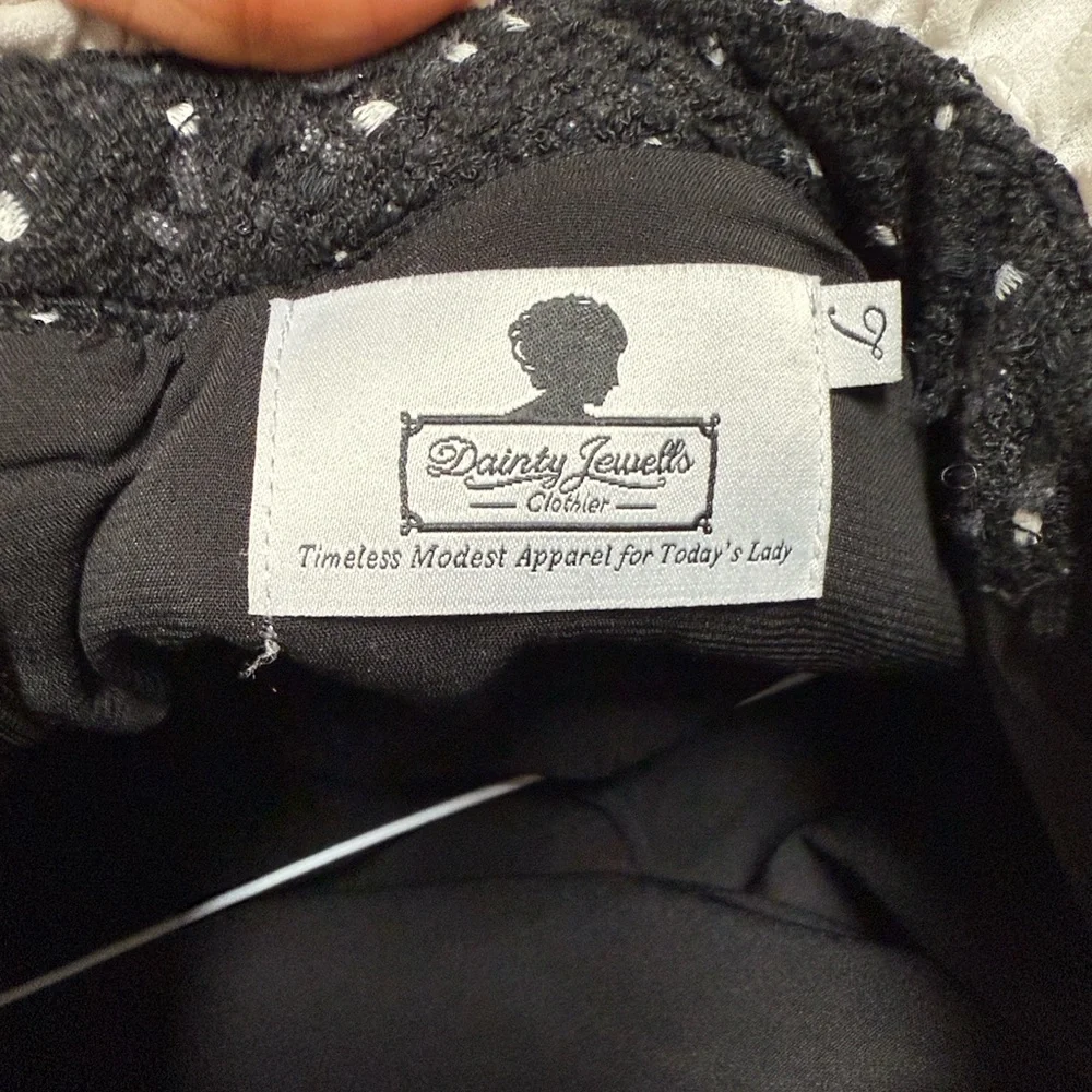 Dainty Jewells Black and Cream Long Sleeve Dress - Picture 6 of 6